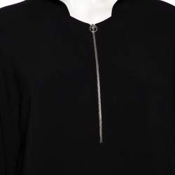 Pre Owned Stella McCartney Black Crepe Zip Detail Long Sleeve Arlesa Blouse L