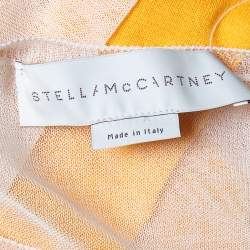 Pre Owned Stella McCartney Multicolor Silk And Cotton Patterned Knit Sheer Detail Top M