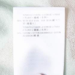 Pre Owned Stella McCartney Multicolor Silk And Cotton Patterned Knit Sheer Detail Top M