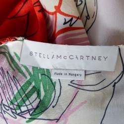 Pre Owned Stella McCartney Multicolored Floral Printed Silk Ruffled Sleeveless Top S