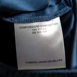 Pre Owned بنطلون ستيلا ماكرتني خصر مطاطي حرير أزرق مقاس متوسط