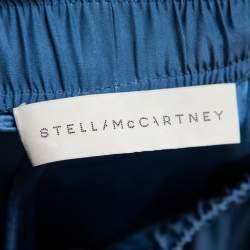 Pre Owned بنطلون ستيلا ماكرتني خصر مطاطي حرير أزرق مقاس متوسط