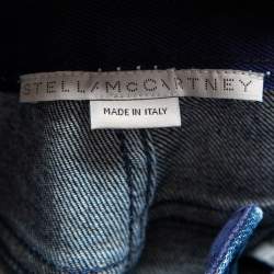 Pre Owned بنطلون جينز ستيلا مكارتني SM دينم أزرق حواف مزينة قصير مقاس صغير - سمول