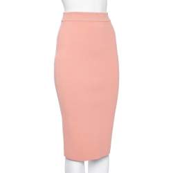 Pre Owned Stella McCartney Pale Pink Wool Knit Pencil Skirt S