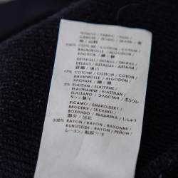 Pre Owned Stella McCartney Navy Blue Knit Embroidered Detailed Top M