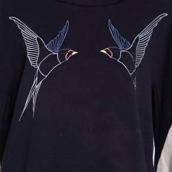 Pre Owned Stella McCartney Navy Blue Knit Embroidered Detailed Top M