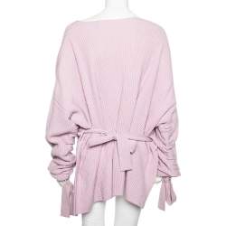 Pre Owned Stella McCartney Lilac Cashmere Knit Tie Detail Asymmetrical Sweater S