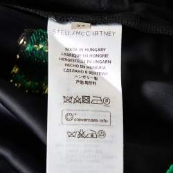 Pre Owned Stella McCartney Black Fil Coupe Rib Knit Trimmed Jacket & Pant Set XXS