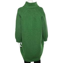 Pre Owned Stella McCartney Green Wool Knit Oversized Coat M