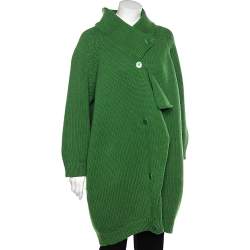 Pre Owned Stella McCartney Green Wool Knit Oversized Coat M