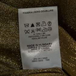 Pre Owned Stella McCartney Metallic Silk & Wool Trimmed Top S