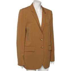 Pre Owned Stella McCartney Light Brown Wool Singe Breasted Blazer L