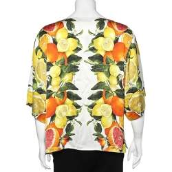 Pre Owned Stella McCartney Multicolored Citrus Printed Silk Blouse L