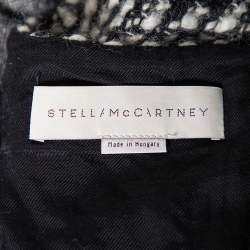 Pre Owned Stella McCartney Monochrome Patchwork Wool Knit Midi Dress M