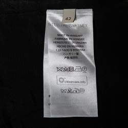 Pre Owned Stella McCartney Monochrome Patchwork Wool Knit Midi Dress M