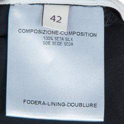 Pre Owned Stella McCartney Monochrome Gathered Sleeve Silk Blouse M