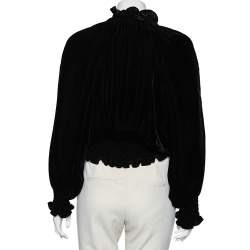 مملوكة مسبقًا جاكيت ستيلا مكارتني بومبير قطيقة أسود مكشكش مقاس صغير