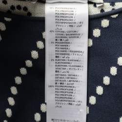 Pre Owned Stella McCartney Navy Blue Logo Intarsia Knit Long Poncho S