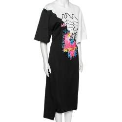 Stella McCartney Monochrome Cotton Printed Sweatshirt Dress M 