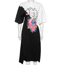 Stella McCartney Monochrome Cotton Printed Sweatshirt Dress M 