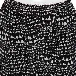 Stella McCartney Monochrome Heart Printed Silk Pants M 