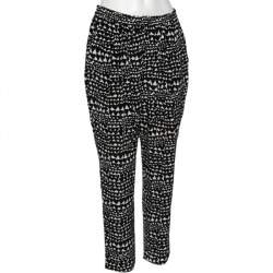 Stella McCartney Monochrome Heart Printed Silk Pants M 