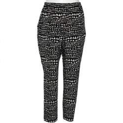 Stella McCartney Monochrome Heart Printed Silk Pants M 
