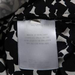 Stella McCartney Monochrome Heart Printed Silk Flounce Top M