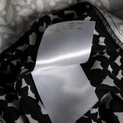 Stella McCartney Monochrome Heart Printed Silk Flounce Top M