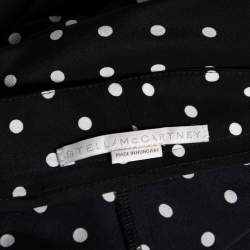 Stella McCartney Monochrome Polka Dotted Silk Wide Leg Pants S