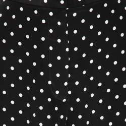 Stella McCartney Monochrome Polka Dotted Silk Wide Leg Pants S