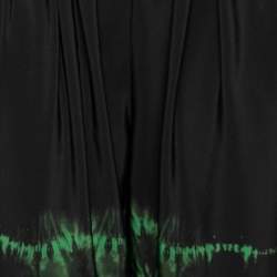 Stella McCartney Black Tie-Dye Printed Silk Pants M