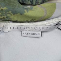 Pre Owned Stella McCartney Multicolor Printed Crepe Lurex Trim Midi Dress S