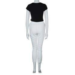 Pre Owned Stella McCartney White Zip Detail Pants S