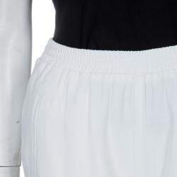 Pre Owned Stella McCartney White Zip Detail Pants S