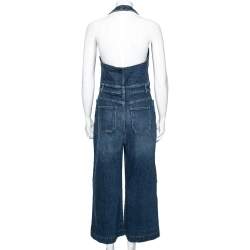 Pre Owned Stella McCartney Blue Denim Halterneck Jumpsuit M