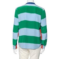Stella McCartney Multicolored Striped Silk Button Front Shirt M
