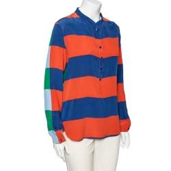 Stella McCartney Multicolored Striped Silk Button Front Shirt M