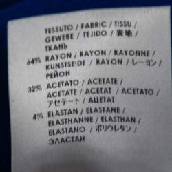 Pre Owned Stella McCartney Blue Crepe Zip Detail Top M