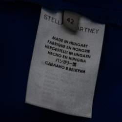 Pre Owned Stella McCartney Blue Crepe Zip Detail Top M