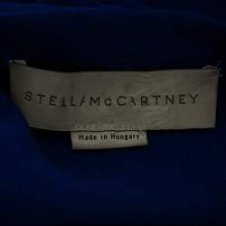 Pre Owned Stella McCartney Blue Crepe Zip Detail Top M