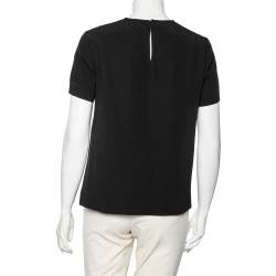 Pre Owned Stella McCartney Pink/Black Crepe Tree Printed Top M