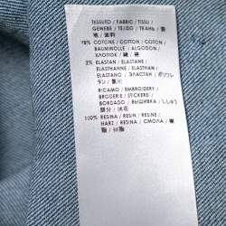 Pre Owned توب ستيلا مكارتني دنيم أزرق بزخارف كريستال مقاس متوسط- ميديوم