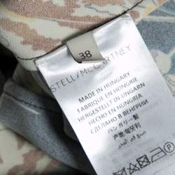 Pre Owned Stella McCartney Navy Blue Stretch Crepe Cat Print Blouse S