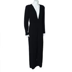 Stella McCartney Black Crepe Plunging Neck Jumpsuit L