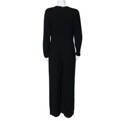Stella McCartney Black Crepe Plunging Neck Jumpsuit L