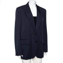 Pre Owned Stella McCartney Navy Blue Wool Single Breasted Blazer L