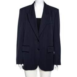 Pre Owned Stella McCartney Navy Blue Wool Single Breasted Blazer L