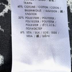 Pre Owned Stella McCartney Monochrome Floral Jacquard Button Front Jacket S