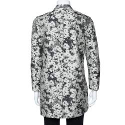 Pre Owned Stella McCartney Monochrome Floral Jacquard Button Front Jacket S